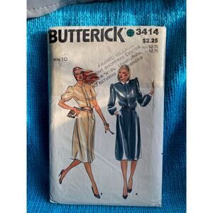 Butterick 3414 shirtwaist dress pattern sz 10